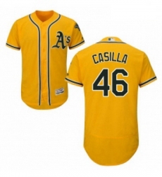 Mens Majestic Oakland Athletics 46 Santiago Casilla Gold Flexbase Authentic Collection MLB Jersey Mens Majestic Oakland Athletics 46 Santiago Casilla Gold Flexbase Authentic Collection MLB Jersey