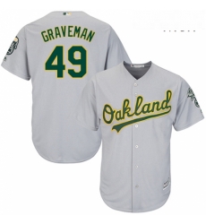 Mens Majestic Oakland Athletics 49 Kendall Graveman Replica Grey Road Cool Base MLB Jersey Mens Majestic Oakland Athletics 49 Kendall Graveman Replica Grey Road Cool Base MLB Jersey