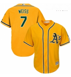 Mens Majestic Oakland Athletics 7 Walt Weiss Replica Gold Alternate 2 Cool Base MLB Jersey Mens Majestic Oakland Athletics 7 Walt Weiss Replica Gold Alternate 2 Cool Base MLB Jersey