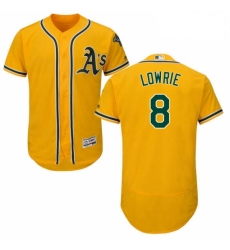 Mens Majestic Oakland Athletics 8 Jed Lowrie Gold Alternate Flex Base Authentic Collection MLB Jersey Mens Majestic Oakland Athletics 8 Jed Lowrie Gold Alternate Flex Base Authentic Collection MLB Jersey