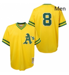Mens Mitchell and Ness Oakland Athletics 8 Joe Morgan Authentic Gold Throwback MLB Jersey Mens Mitchell and Ness Oakland Athletics 8 Joe Morgan Authentic Gold Throwback MLB Jersey