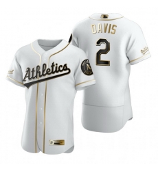 Oakland Athletics 2 Khris Davis White Nike Mens Authentic Golden Edition MLB Jersey Oakland Athletics 2 Khris Davis White Nike Mens Authentic Golden Edition MLB Jersey