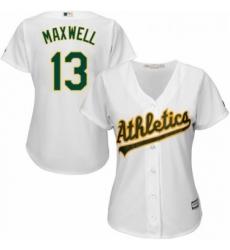 Womens Majestic Oakland Athletics 13 Bruce Maxwell Authentic White Home Cool Base MLB Jersey Womens Majestic Oakland Athletics 13 Bruce Maxwell Authentic White Home Cool Base MLB Jersey