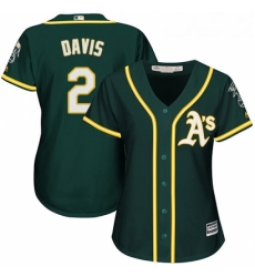 Womens Majestic Oakland Athletics 2 Khris Davis Replica Green Alternate 1 Cool Base MLB Jersey Womens Majestic Oakland Athletics 2 Khris Davis Replica Green Alternate 1 Cool Base MLB Jersey