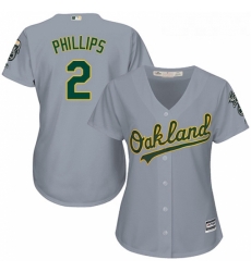 Womens Majestic Oakland Athletics 2 Tony Phillips Replica Grey Road Cool Base MLB Jersey Womens Majestic Oakland Athletics 2 Tony Phillips Replica Grey Road Cool Base MLB Jersey