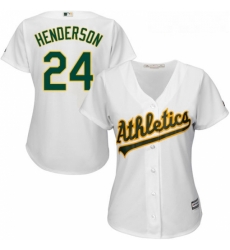 Womens Majestic Oakland Athletics 24 Rickey Henderson Replica White Home Cool Base MLB Jersey Womens Majestic Oakland Athletics 24 Rickey Henderson Replica White Home Cool Base MLB Jersey