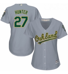 Womens Majestic Oakland Athletics 27 Catfish Hunter Authentic Grey Road Cool Base MLB Jersey Womens Majestic Oakland Athletics 27 Catfish Hunter Authentic Grey Road Cool Base MLB Jersey