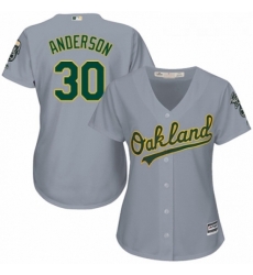 Womens Majestic Oakland Athletics 30 Brett Anderson Replica Grey Road Cool Base MLB Jersey Womens Majestic Oakland Athletics 30 Brett Anderson Replica Grey Road Cool Base MLB Jersey