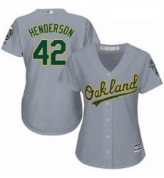 Womens Majestic Oakland Athletics 42 Dave Henderson Authentic Grey Road Cool Base MLB Jersey Womens Majestic Oakland Athletics 42 Dave Henderson Authentic Grey Road Cool Base MLB Jersey