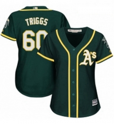 Womens Majestic Oakland Athletics 60 Andrew Triggs Replica Green Alternate 1 Cool Base MLB Jersey Womens Majestic Oakland Athletics 60 Andrew Triggs Replica Green Alternate 1 Cool Base MLB Jersey