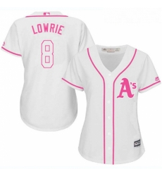 Womens Majestic Oakland Athletics 8 Jed Lowrie Replica White Fashion Cool Base MLB Jersey Womens Majestic Oakland Athletics 8 Jed Lowrie Replica White Fashion Cool Base MLB Jersey