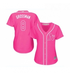 Womens Oakland Athletics 8 Robbie Grossman Replica Pink Fashion Cool Base Baseball Jersey Womens Oakland Athletics 8 Robbie Grossman Replica Pink Fashion Cool Base Baseball Jersey
