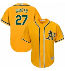 Youth Majestic Oakland Athletics 27 Catfish Hunter Authentic Gold Alternate 2 Cool Base MLB Jersey Youth Majestic Oakland Athletics 27 Catfish Hunter Authentic Gold Alternate 2 Cool Base MLB Jersey