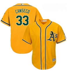 Youth Majestic Oakland Athletics 33 Jose Canseco Authentic Gold Alternate 2 Cool Base MLB Jersey Youth Majestic Oakland Athletics 33 Jose Canseco Authentic Gold Alternate 2 Cool Base MLB Jersey
