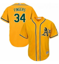 Youth Majestic Oakland Athletics 34 Rollie Fingers Replica Gold Alternate 2 Cool Base MLB Jersey Youth Majestic Oakland Athletics 34 Rollie Fingers Replica Gold Alternate 2 Cool Base MLB Jersey