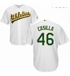 Youth Majestic Oakland Athletics 46 Santiago Casilla Authentic White Home Cool Base MLB Jersey Youth Majestic Oakland Athletics 46 Santiago Casilla Authentic White Home Cool Base MLB Jersey