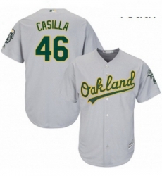 Youth Majestic Oakland Athletics 46 Santiago Casilla Replica Grey Road Cool Base MLB Jersey Youth Majestic Oakland Athletics 46 Santiago Casilla Replica Grey Road Cool Base MLB Jersey
