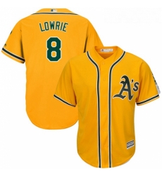Youth Majestic Oakland Athletics 8 Jed Lowrie Replica Gold Alternate 2 Cool Base MLB Jersey Youth Majestic Oakland Athletics 8 Jed Lowrie Replica Gold Alternate 2 Cool Base MLB Jersey