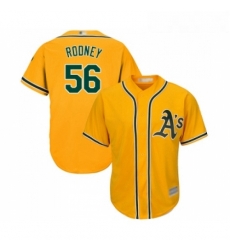 Youth Oakland Athletics 56 Fernando Rodney Replica Gold Alternate 2 Cool Base Baseball Jersey Youth Oakland Athletics 56 Fernando Rodney Replica Gold Alternate 2 Cool Base Baseball Jersey