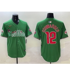 Men Philadelphia Phillies 12 Kyle Schwarber Green Phanatic Limited Stitched Jersey Men Philadelphia Phillies 12 Kyle Schwarber Green Phanatic Limited Stitched Jersey