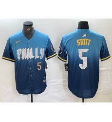 Men Philadelphia Phillies 5 Bryson Stott Blue 2024 City Connect Limited Stitched Jersey 3 Men Philadelphia Phillies 5 Bryson Stott Blue 2024 City Connect Limited Stitched Jersey 3