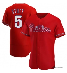 Men Philadelphia Phillies 5 Bryson Stott Red Flexbase Stitched Jersey Men Philadelphia Phillies 5 Bryson Stott Red Flexbase Stitched Jersey