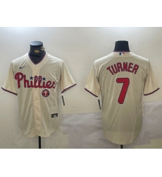 Men Philadelphia Phillies 7 Trea Turner gream Cool Base Stitched Jersey 2 Men Philadelphia Phillies 7 Trea Turner gream Cool Base Stitched Jersey 2