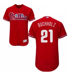 Mens Majestic Philadelphia Phillies 21 Clay Buchholz Red Flexbase Authentic Collection MLB Jersey Mens Majestic Philadelphia Phillies 21 Clay Buchholz Red Flexbase Authentic Collection MLB Jersey