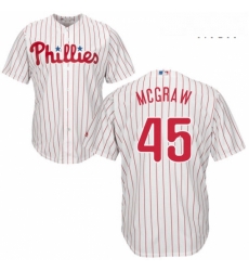 Mens Majestic Philadelphia Phillies 45 Tug McGraw Replica WhiteRed Strip Home Cool Base MLB Jersey Mens Majestic Philadelphia Phillies 45 Tug McGraw Replica WhiteRed Strip Home Cool Base MLB Jersey