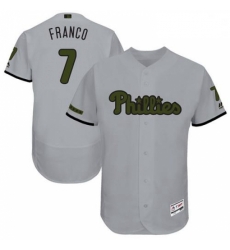 Mens Majestic Philadelphia Phillies 7 Maikel Franco Grey Memorial Day Authentic Collection MLB Jersey Flex Base Mens Majestic Philadelphia Phillies 7 Maikel Franco Grey Memorial Day Authentic Collection MLB Jersey Flex Base