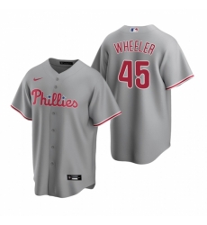 Mens Nike Philadelphia Phillies 45 Zack Wheeler Gray Road Stitched Baseball Jersey Mens Nike Philadelphia Phillies 45 Zack Wheeler Gray Road Stitched Baseball Jersey