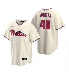 Mens Nike Philadelphia Phillies 49 Jake Arrieta Cream Alternate Stitched Baseball Jersey Mens Nike Philadelphia Phillies 49 Jake Arrieta Cream Alternate Stitched Baseball Jersey