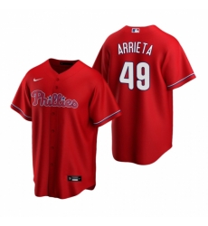 Mens Nike Philadelphia Phillies 49 Jake Arrieta Red Alternate Stitched Baseball Jersey Mens Nike Philadelphia Phillies 49 Jake Arrieta Red Alternate Stitched Baseball Jersey