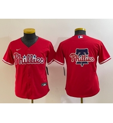 Women Philadelphia Phillies Red Team Big Logo Cool Base Stitched Baseball Jersey Women Philadelphia Phillies Red Team Big Logo Cool Base Stitched Baseball Jersey