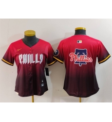 Women Philadelphia Phillies Team Big Logo Red 2024 City Connect Limited Stitched Baseball JerseyS Women Philadelphia Phillies Team Big Logo Red 2024 City Connect Limited Stitched Baseball JerseyS