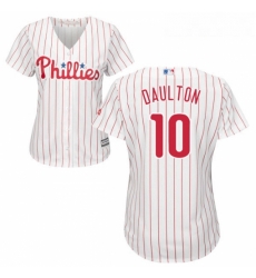 Womens Majestic Philadelphia Phillies 10 Darren Daulton Replica WhiteRed Strip Home Cool Base MLB Jersey Womens Majestic Philadelphia Phillies 10 Darren Daulton Replica WhiteRed Strip Home Cool Base MLB Jersey