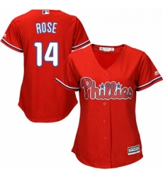Womens Majestic Philadelphia Phillies 14 Pete Rose Replica Red Alternate Cool Base MLB Jersey Womens Majestic Philadelphia Phillies 14 Pete Rose Replica Red Alternate Cool Base MLB Jersey