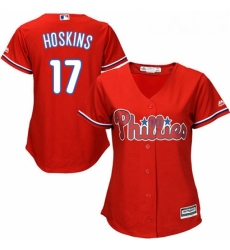 Womens Majestic Philadelphia Phillies 17 Rhys Hoskins Authentic Red Alternate Cool Base MLB Jersey Womens Majestic Philadelphia Phillies 17 Rhys Hoskins Authentic Red Alternate Cool Base MLB Jersey