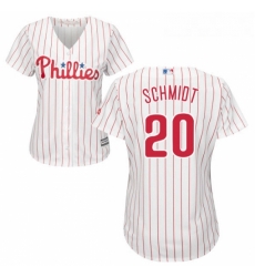 Womens Majestic Philadelphia Phillies 20 Mike Schmidt Replica WhiteRed Strip Home Cool Base MLB Jersey Womens Majestic Philadelphia Phillies 20 Mike Schmidt Replica WhiteRed Strip Home Cool Base MLB Jersey