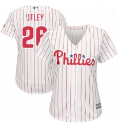 Womens Majestic Philadelphia Phillies 26 Chase Utley Replica WhiteRed Strip Home Cool Base MLB Jersey Womens Majestic Philadelphia Phillies 26 Chase Utley Replica WhiteRed Strip Home Cool Base MLB Jersey