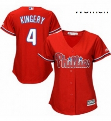 Womens Majestic Philadelphia Phillies 4 Scott Kingery Authentic Red Alternate Cool Base MLB Jersey Womens Majestic Philadelphia Phillies 4 Scott Kingery Authentic Red Alternate Cool Base MLB Jersey