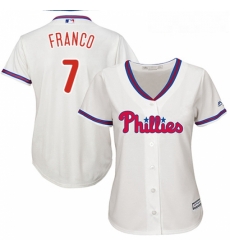 Womens Majestic Philadelphia Phillies 7 Maikel Franco Authentic Cream Alternate Cool Base MLB Jersey Womens Majestic Philadelphia Phillies 7 Maikel Franco Authentic Cream Alternate Cool Base MLB Jersey