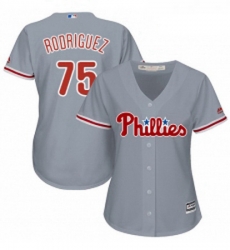 Womens Majestic Philadelphia Phillies 75 Francisco Rodriguez Replica Grey Road Cool Base MLB Jersey Womens Majestic Philadelphia Phillies 75 Francisco Rodriguez Replica Grey Road Cool Base MLB Jersey