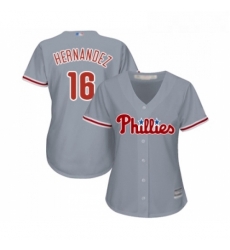 Womens Philadelphia Phillies 16 Cesar Hernandez Replica Grey Road Cool Base Baseball Jersey Womens Philadelphia Phillies 16 Cesar Hernandez Replica Grey Road Cool Base Baseball Jersey