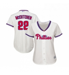 Womens Philadelphia Phillies 22 Andrew McCutchen Replica Cream Alternate Cool Base Baseball Jersey Womens Philadelphia Phillies 22 Andrew McCutchen Replica Cream Alternate Cool Base Baseball Jersey