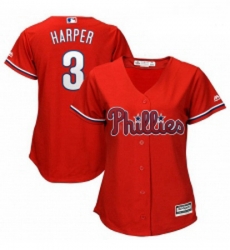 Womens Philadelphia Phillies 3 Bryce Harper Majestic Scarlet Cool Base RED Replica Player Jersey Womens Philadelphia Phillies 3 Bryce Harper Majestic Scarlet Cool Base RED Replica Player Jersey