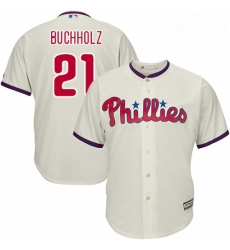 Youth Majestic Philadelphia Phillies 21 Clay Buchholz Authentic Cream Alternate Cool Base MLB Jersey Youth Majestic Philadelphia Phillies 21 Clay Buchholz Authentic Cream Alternate Cool Base MLB Jersey