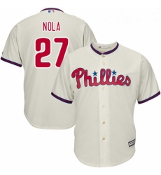 Youth Majestic Philadelphia Phillies 27 Aaron Nola Replica Cream Alternate Cool Base MLB Jersey Youth Majestic Philadelphia Phillies 27 Aaron Nola Replica Cream Alternate Cool Base MLB Jersey