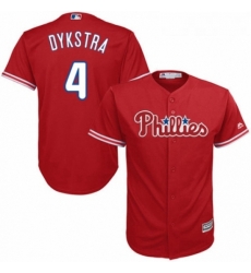 Youth Majestic Philadelphia Phillies 4 Lenny Dykstra Replica Red Alternate Cool Base MLB Jersey Youth Majestic Philadelphia Phillies 4 Lenny Dykstra Replica Red Alternate Cool Base MLB Jersey