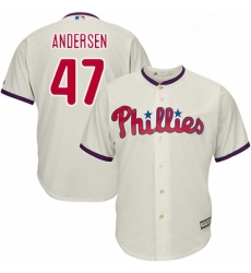 Youth Majestic Philadelphia Phillies 47 Larry Andersen Authentic Cream Alternate Cool Base MLB Jersey Youth Majestic Philadelphia Phillies 47 Larry Andersen Authentic Cream Alternate Cool Base MLB Jersey